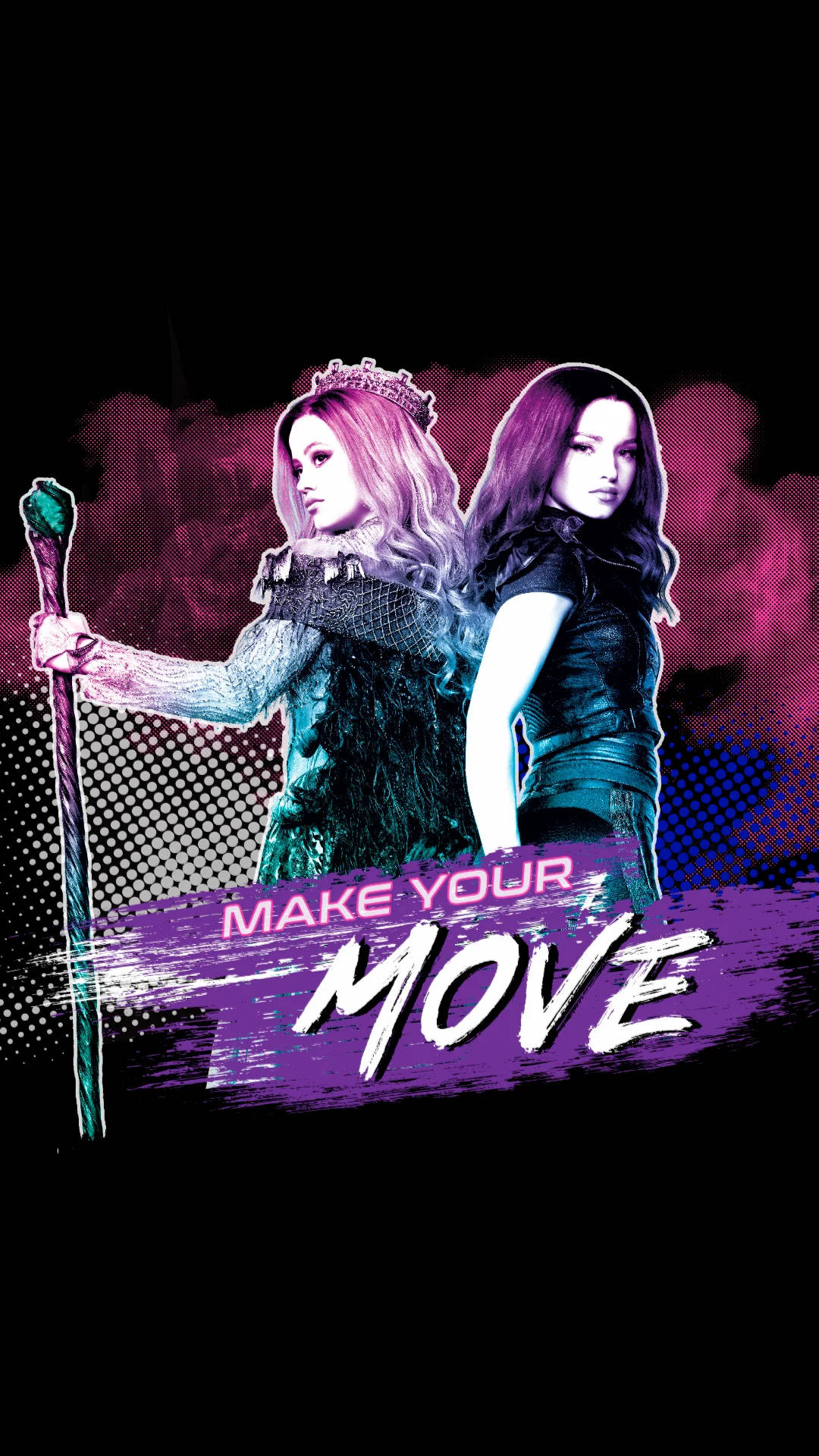 Audrey Descendants, make your move, vibrant pink and purple smoke, Full HD Phone Wallpaper