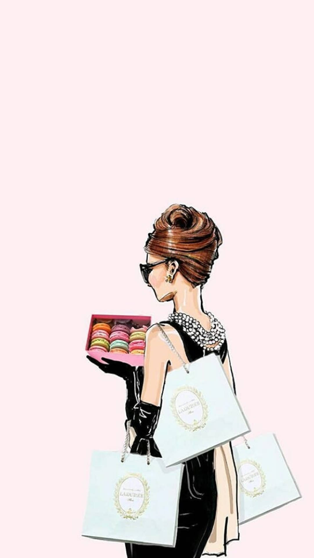 Audrey Hepburn, black dress, sunglasses, Full HD Phone Wallpaper