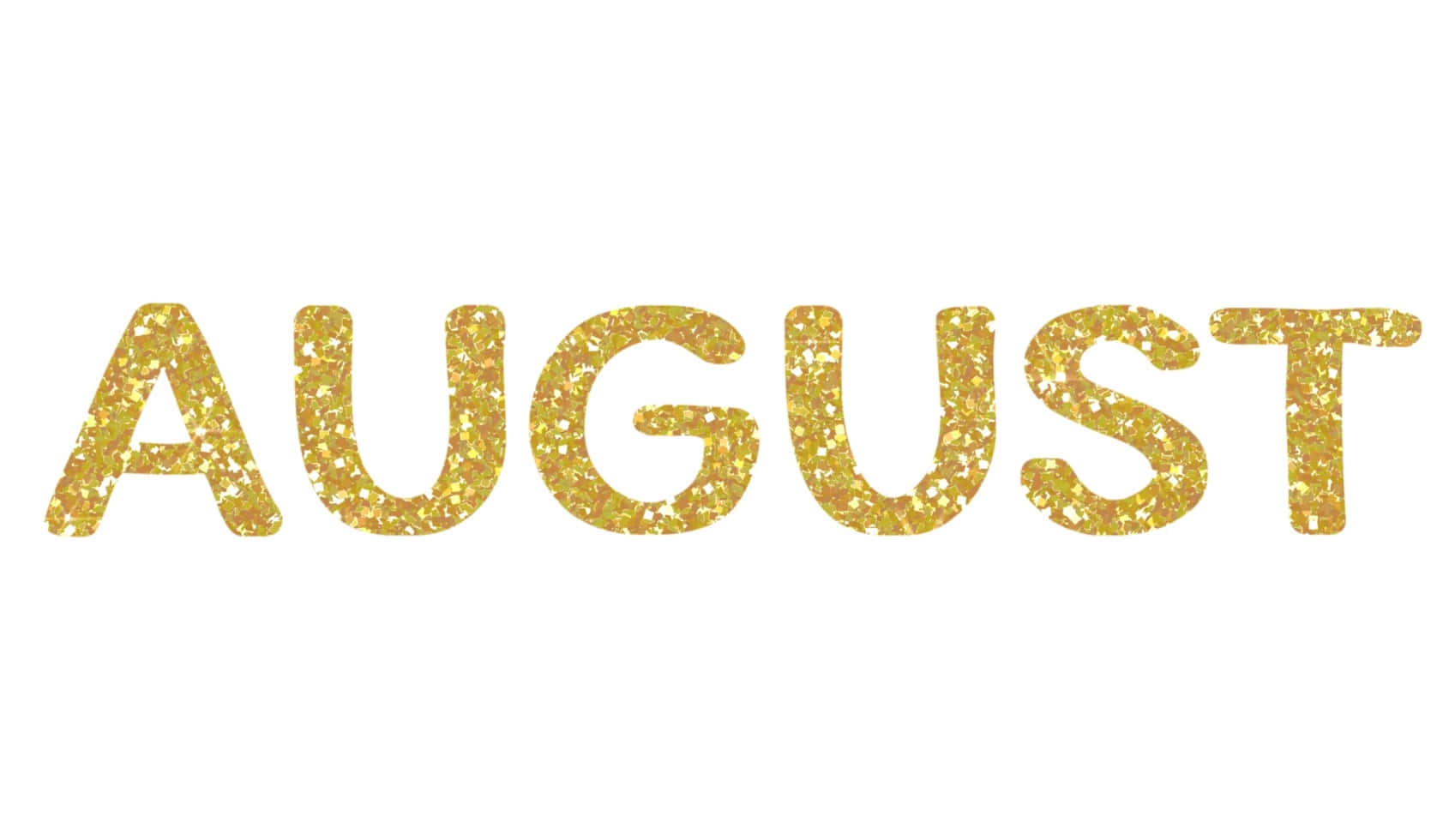 AUGUST, gold glitter letters, white background, HD Desktop Wallpaper