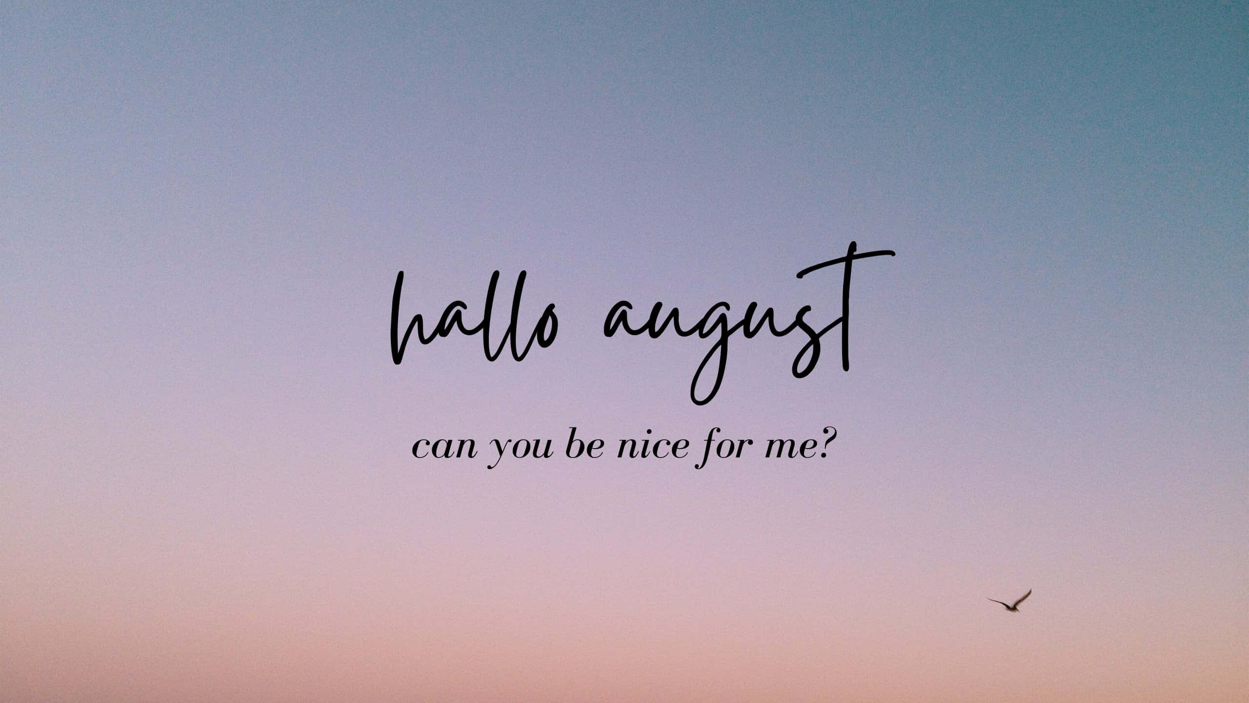 August, twilight sky, soft pink and blue hues, 2K Desktop Wallpaper