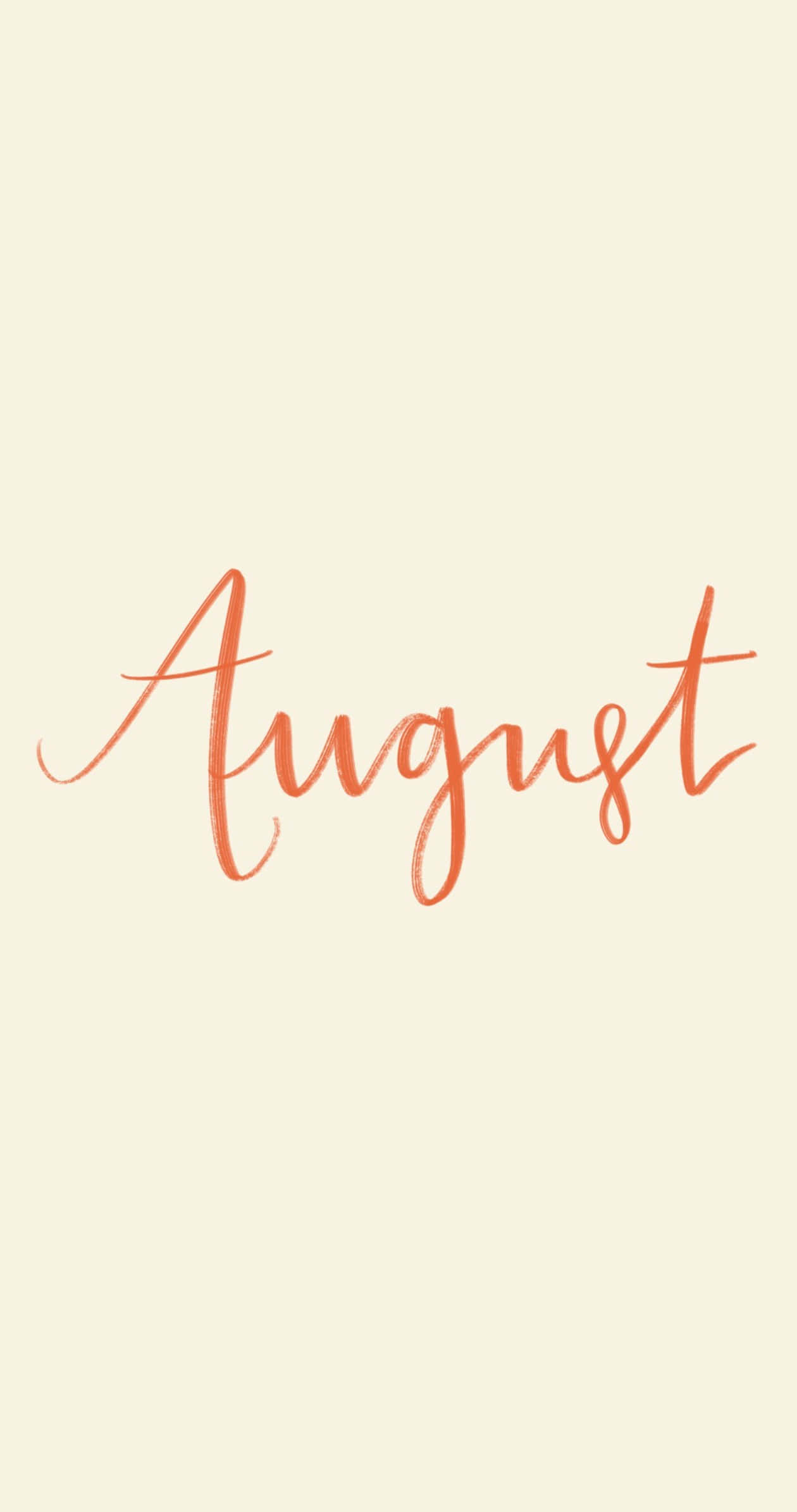 August, copper brush script, soft cream background, Full HD Phone Wallpaper