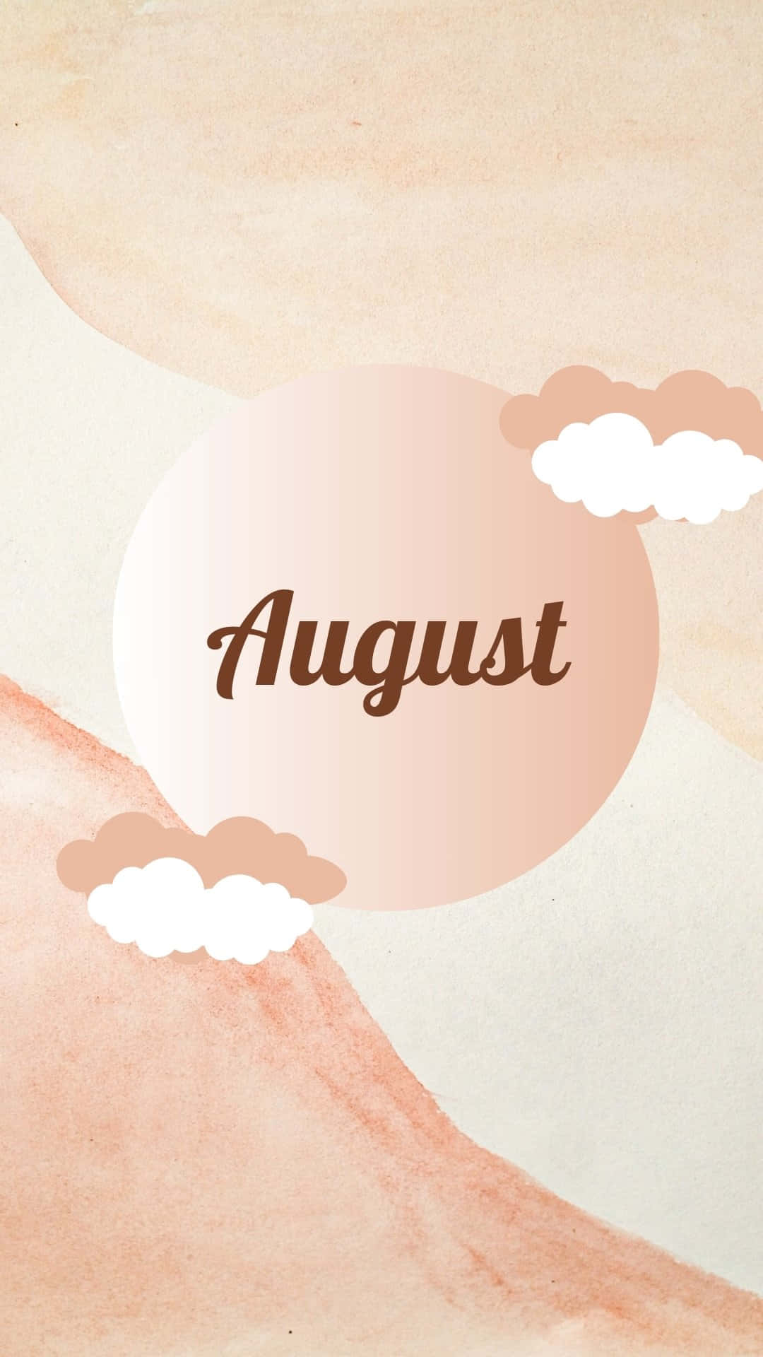August Aesthetic, peach clouds, sunburst, Full HD Phone Wallpaper