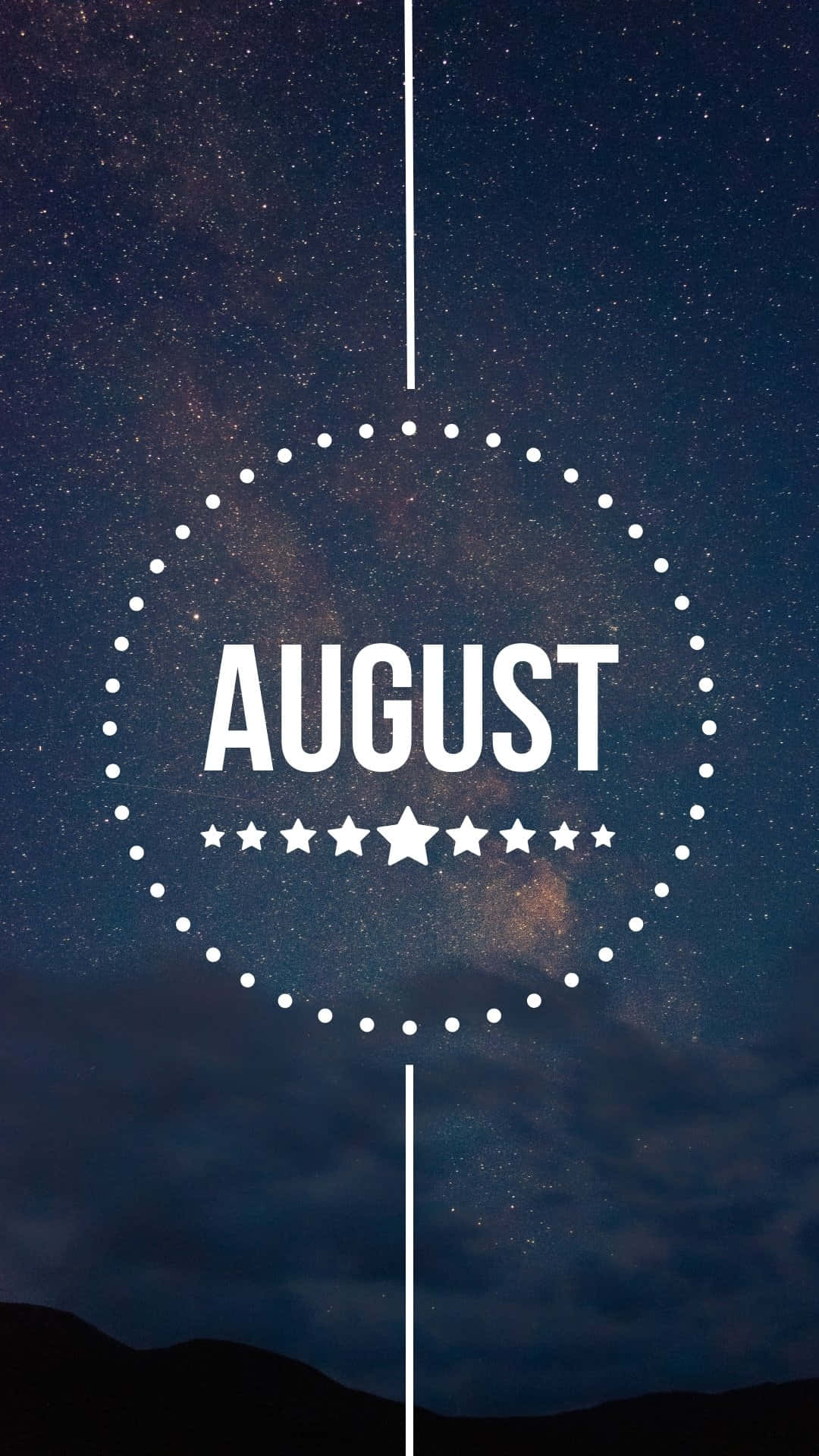 August, starry night sky, mountain silhouettes, Full HD Phone Wallpaper