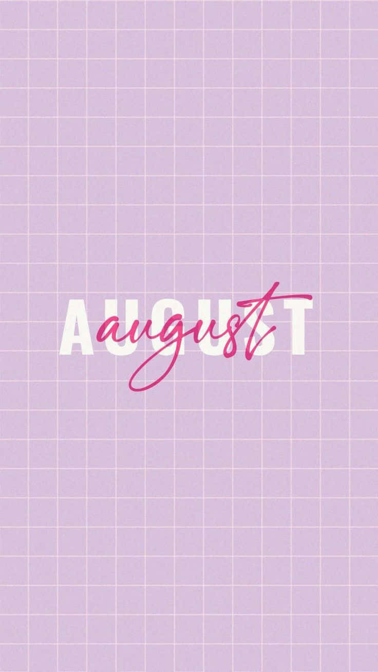 August, lavender grid, white block letters, HD Phone Wallpaper