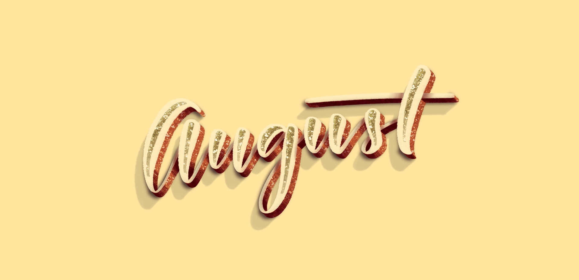 August, glittery cursive script, soft shadow, Full HD Desktop Wallpaper