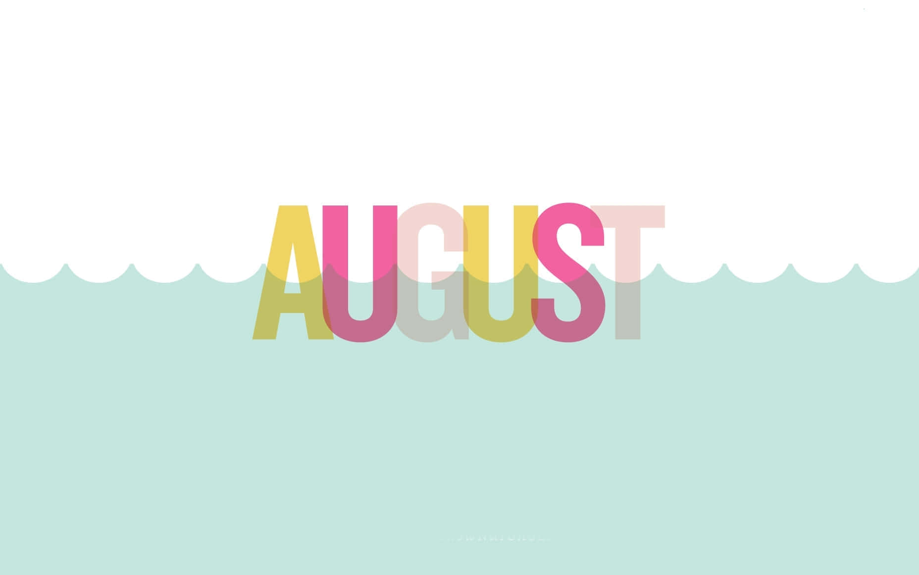August, colorful gradient letters, scalloped wave, HD Desktop Wallpaper