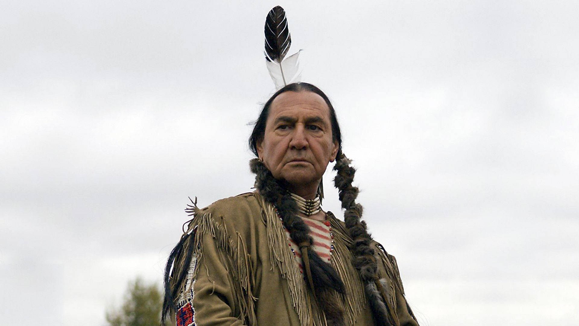 August Schellenberg, Native American elder, braided hair, Full HD Desktop Wallpaper