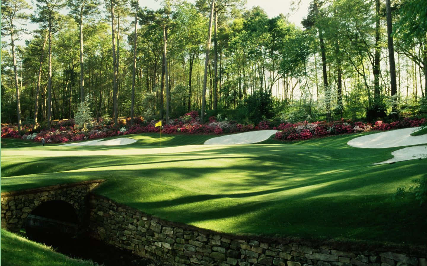 Augusta National Golf Course, sunny Georgia, golf green, HD Desktop Wallpaper
