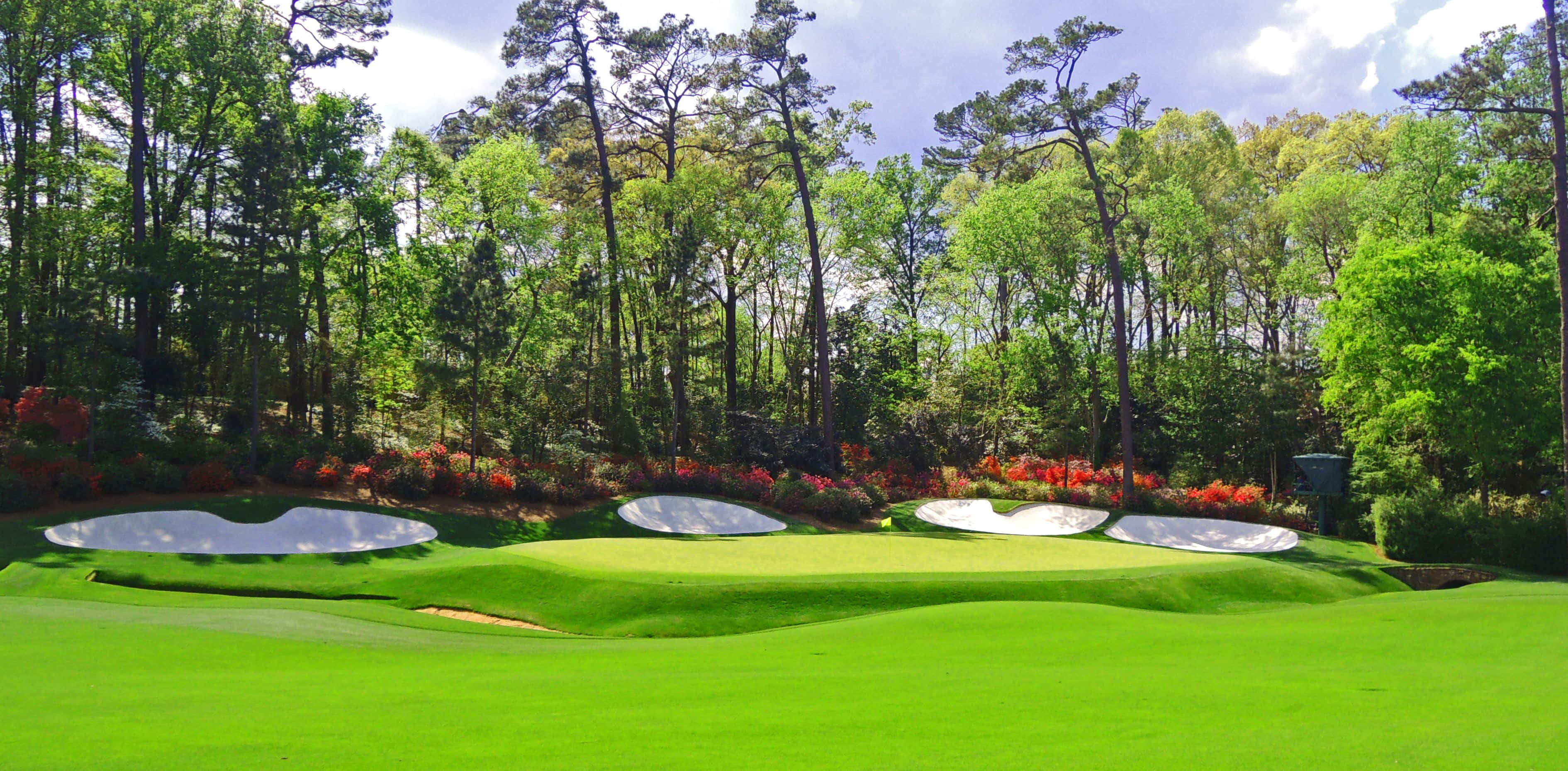 Augusta National Golf Course, green grass, trees, 2K Desktop Wallpaper