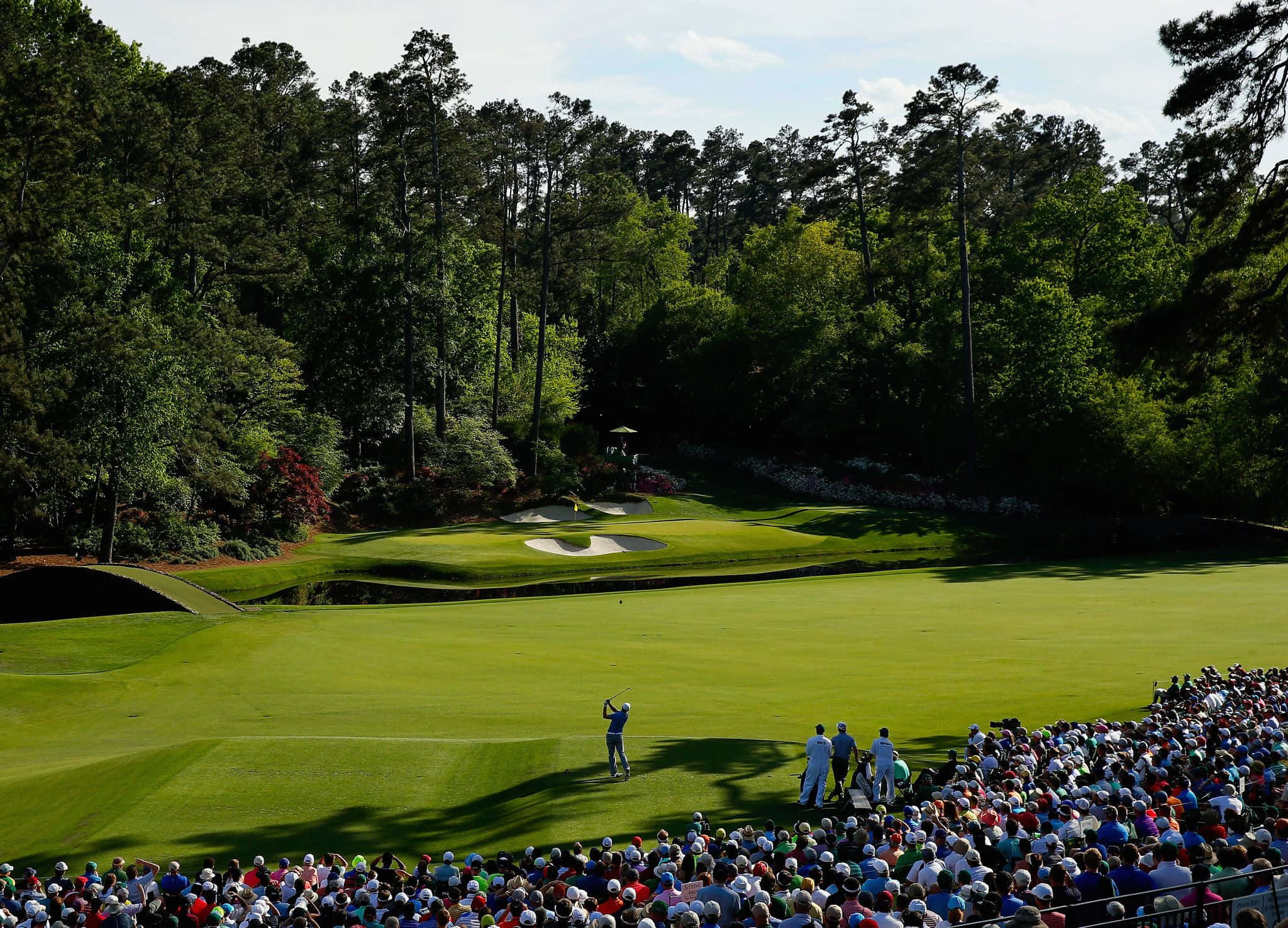 Augusta National Golf Course, green, sunlit, Full HD Desktop Wallpaper