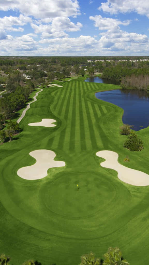Augusta National, golf course, vibrant green fairways, SD Phone Wallpaper
