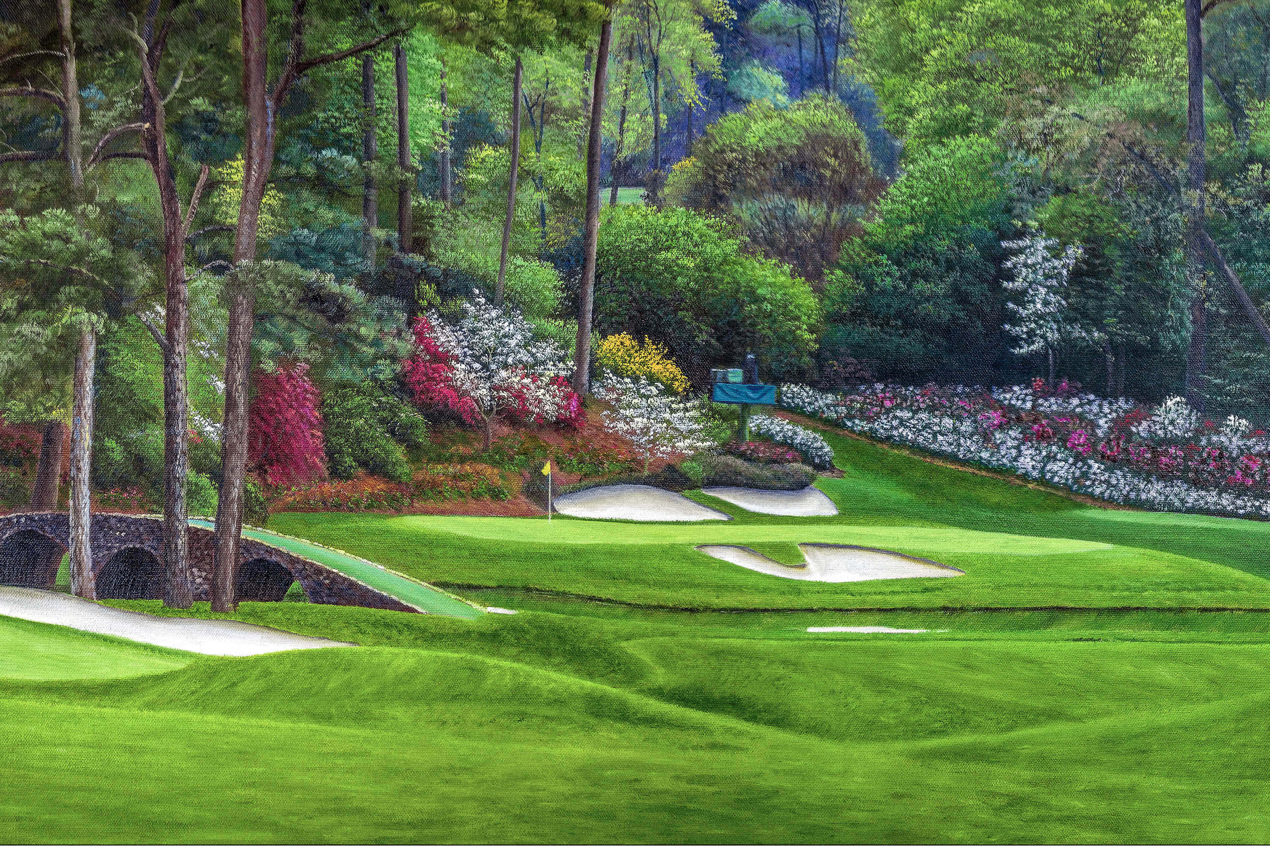 Augusta National, golf course, lush green fairways, Full HD Desktop Wallpaper