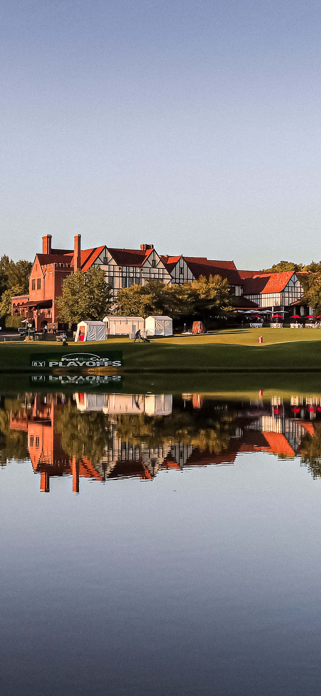 Augusta National, golf clubhouse, red-roofed, Full HD Phone Wallpaper
