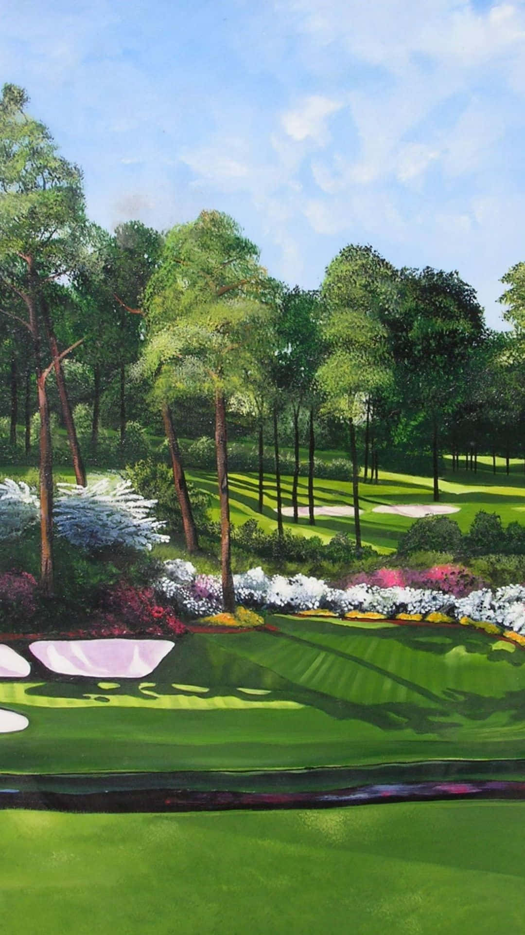 Augusta National, iPhone, pink flowers, Full HD Phone Wallpaper