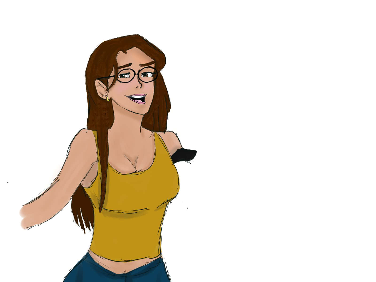 Aunt May, anime-style, brown hair, HD Desktop Wallpaper