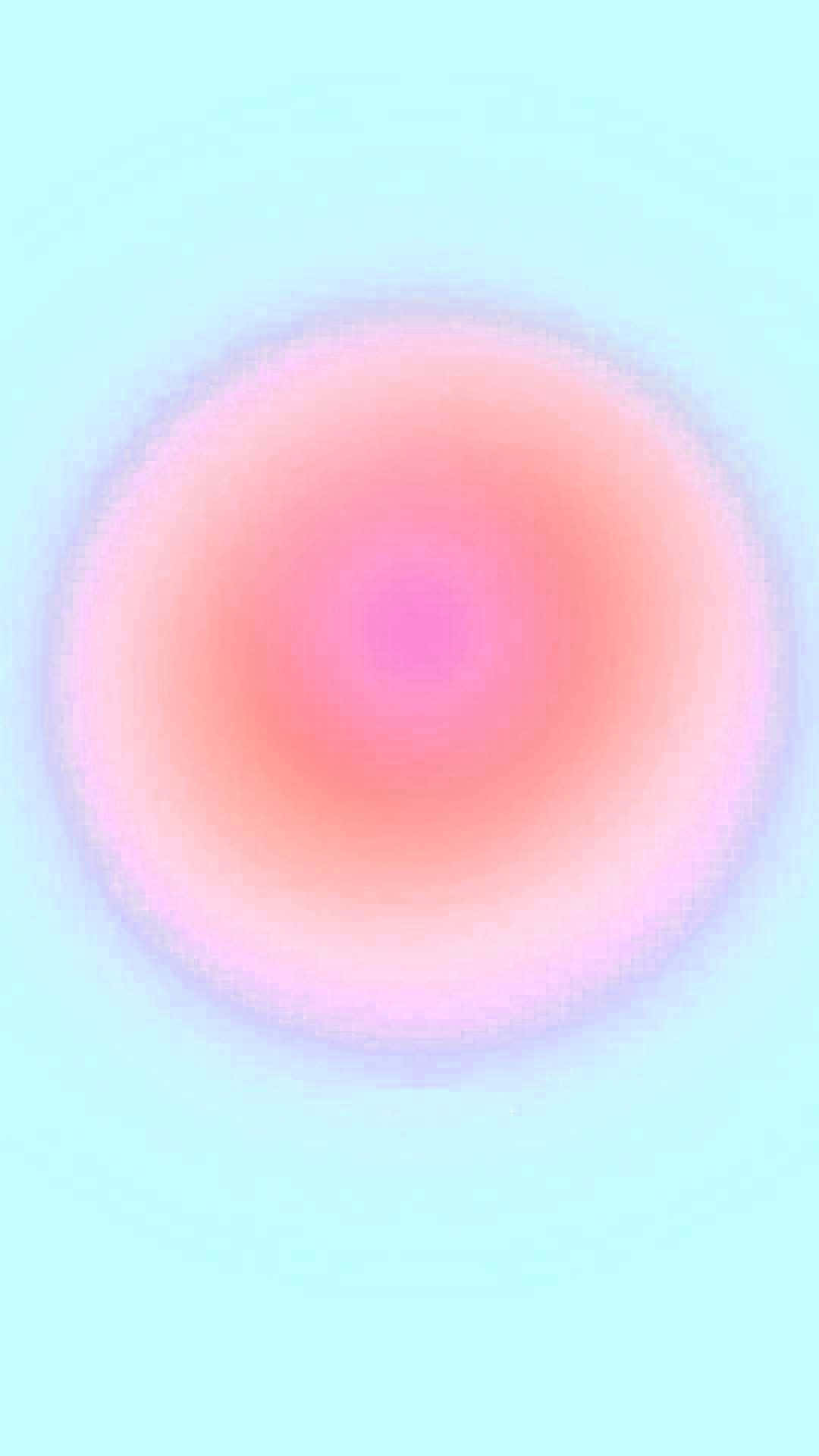 Pink On Blue Radial Aura Color, soft glowing pink circle, pale blue gradient background, Full HD Phone Wallpaper