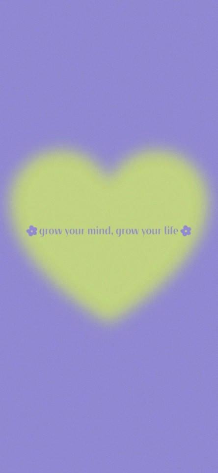 purple and yellow heart aura aesthetic, lime green heart, lavender background, SD Phone Wallpaper