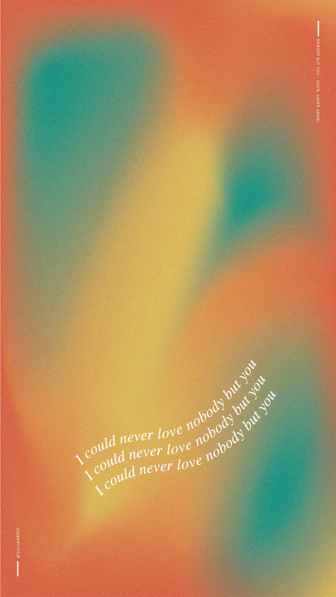 Orange Aura Aesthetic, Vibrant abstract gradient background, repeating romantic text, Full HD Phone Wallpaper