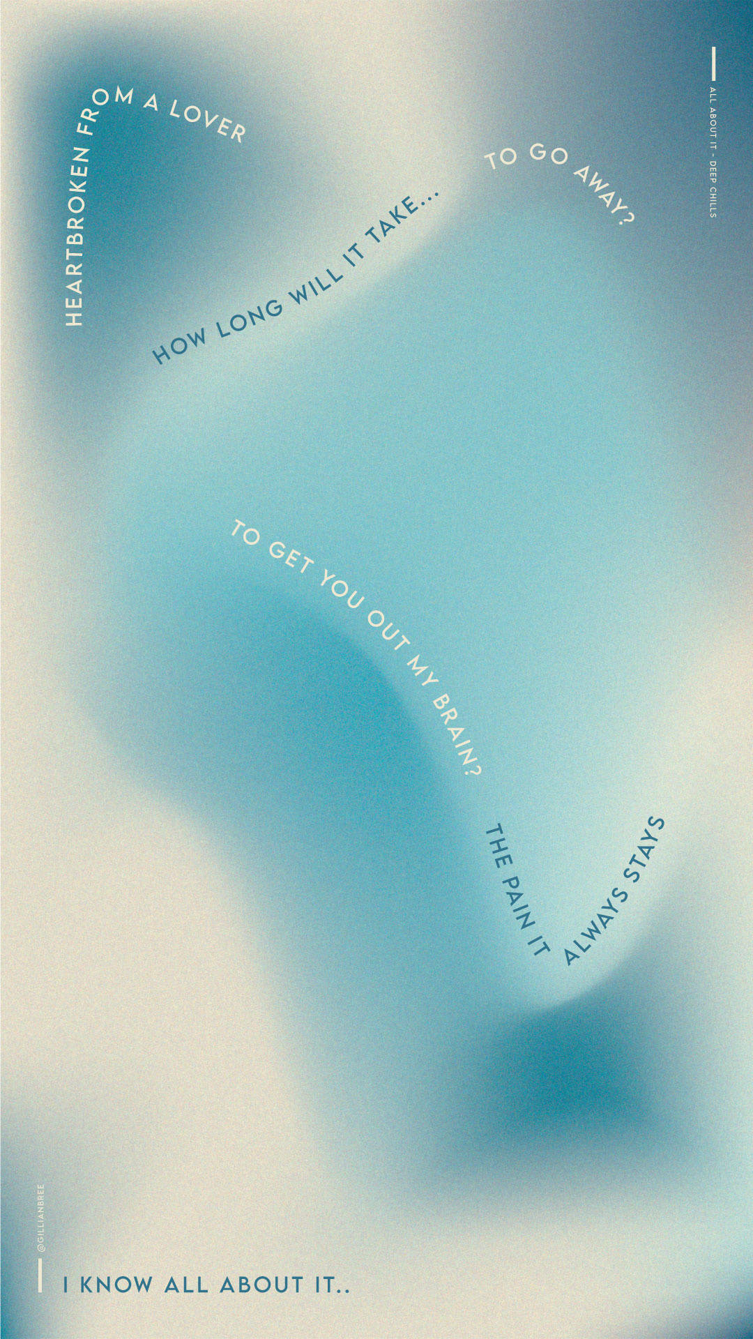 white and blue aura aesthetic, soft blue gradient background, faint text phrases, Full HD Phone Wallpaper