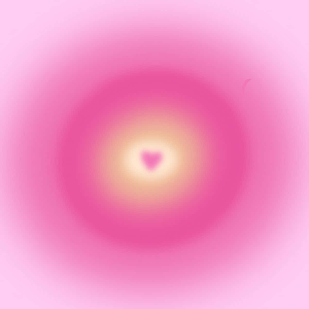 Aura Color, soft pink gradient, glowing heart, SD Desktop Wallpaper