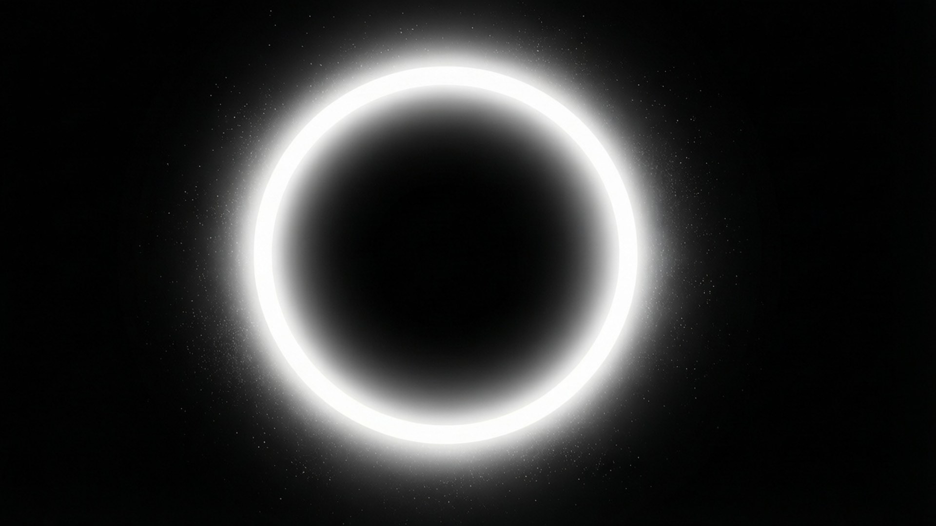 pure white aura, glowing ring, starry black void, Full HD Desktop Wallpaper