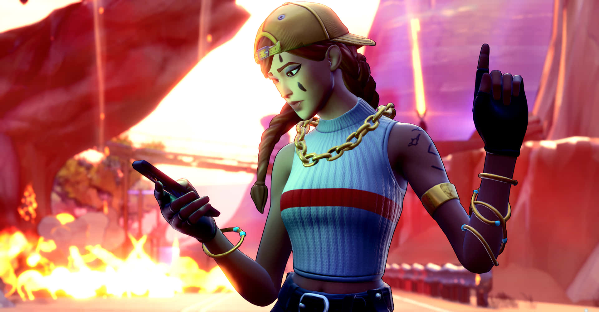 Fortnite, Aura Skin, phone, Full HD Desktop Wallpaper