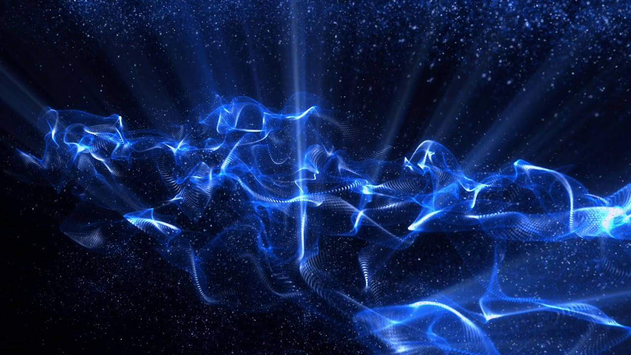 Interactive Aurora, luminous blue energy wave, starry cosmic backdrop, HD Desktop Wallpaper