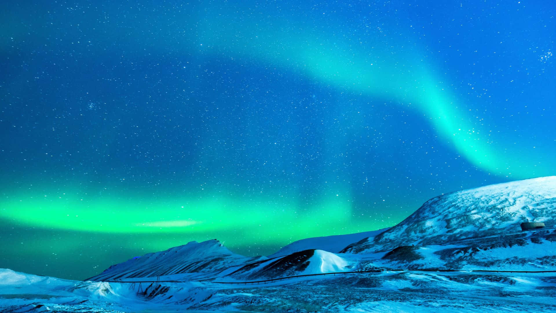 aurora borealis, green aurora borealis, starry night sky, Full HD Desktop Wallpaper
