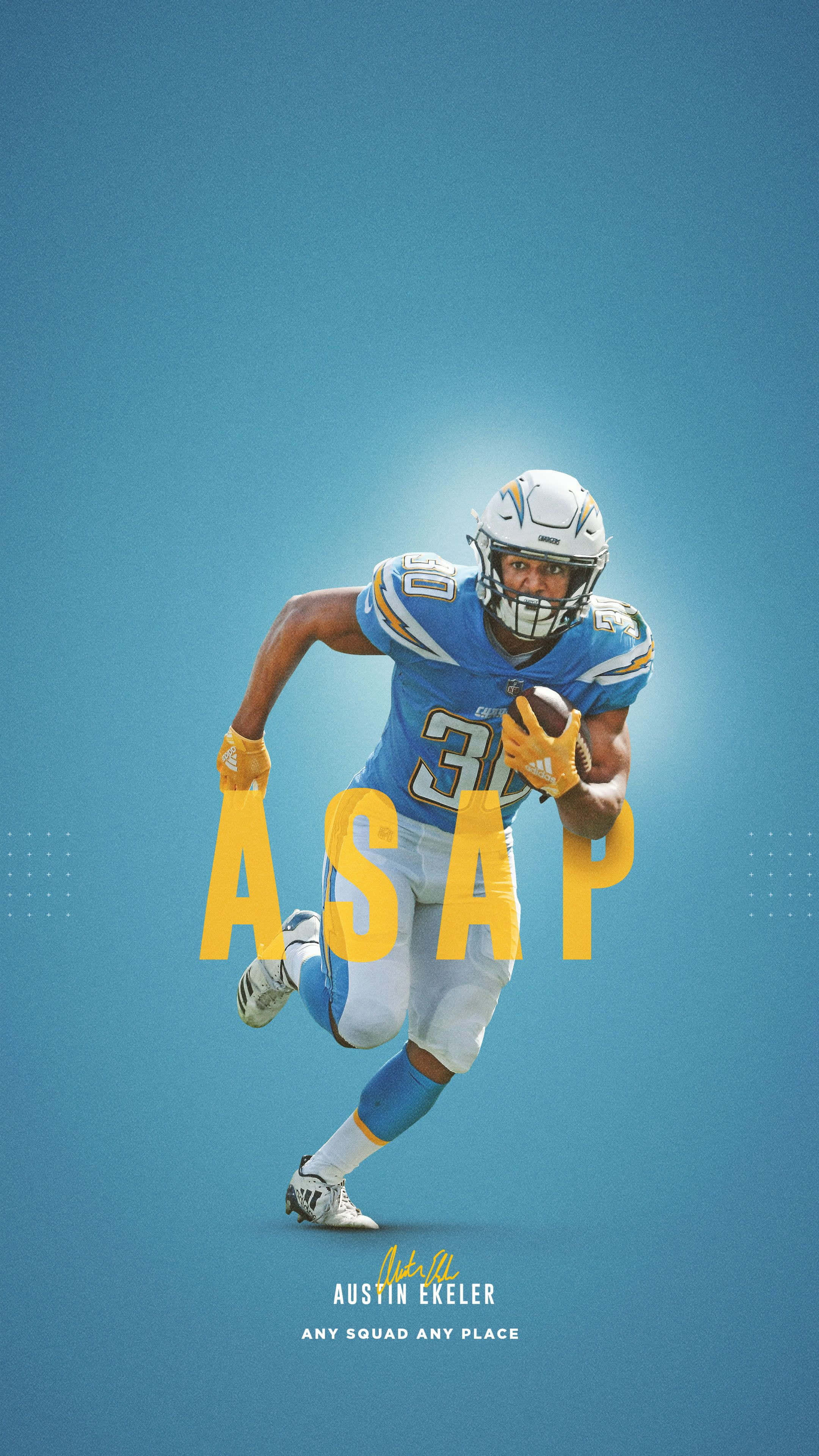 Austin Ekeler, blue uniform, football player, 4K Phone Wallpaper