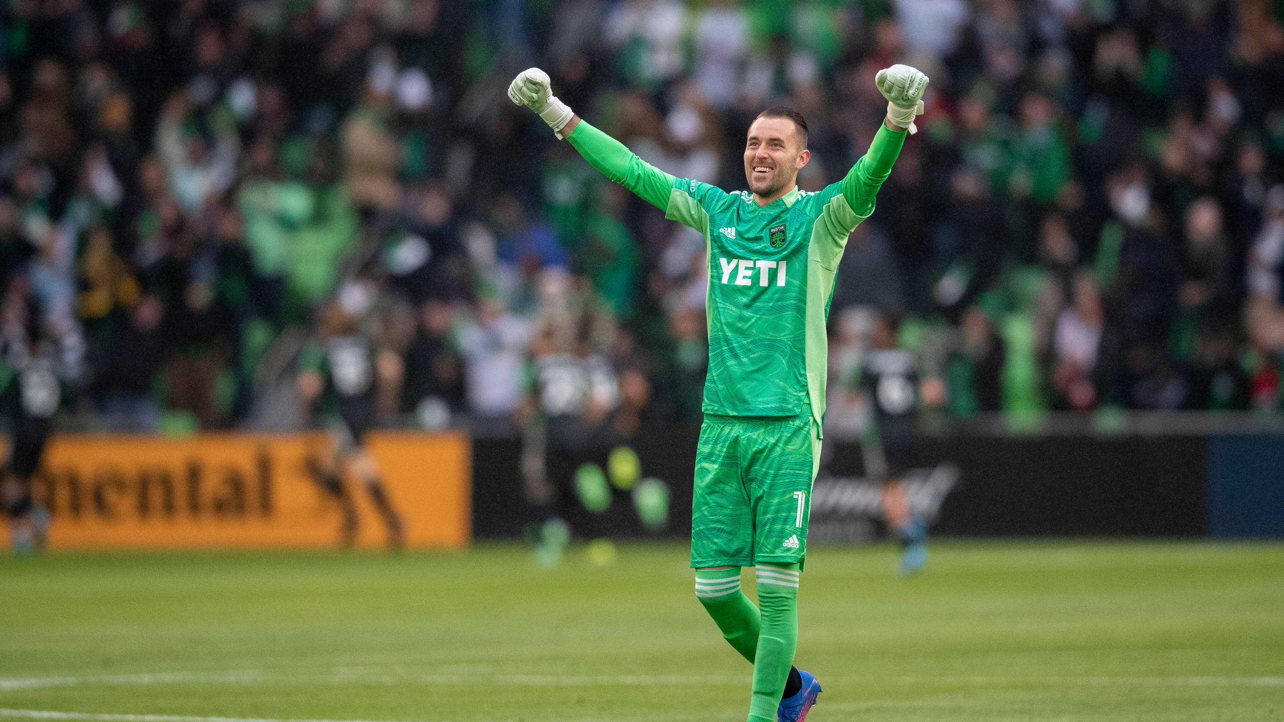 Austin FC, vibrant green uniform, goalkeeper, 2K Desktop Wallpaper