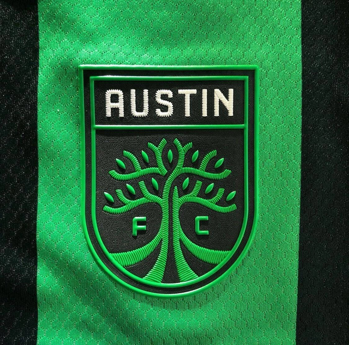 Austin FC, soccer club, embossed logo, SD Desktop Wallpaper