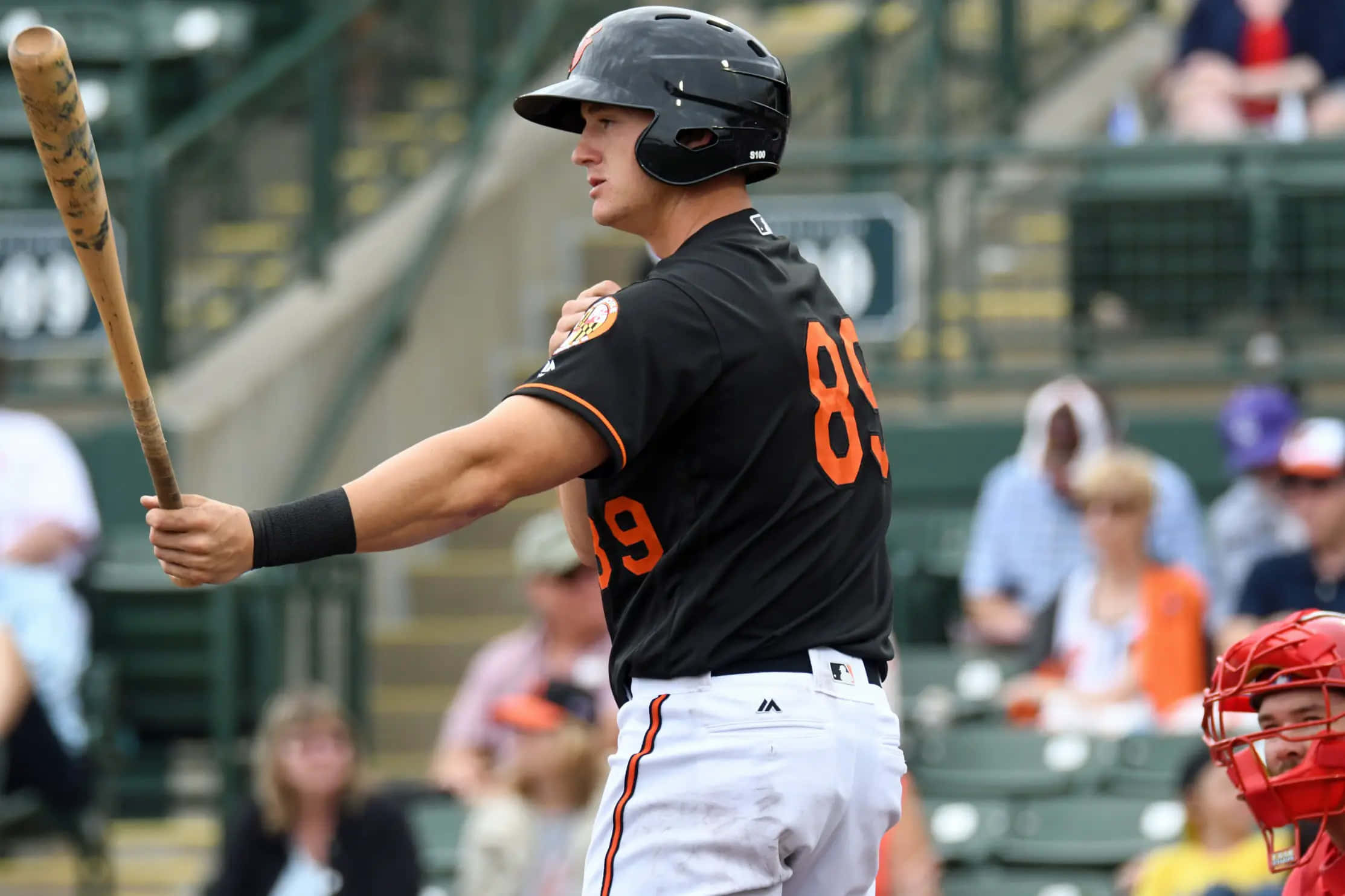 Austin Hays, number 89, black and orange uniform, Full HD Desktop Wallpaper