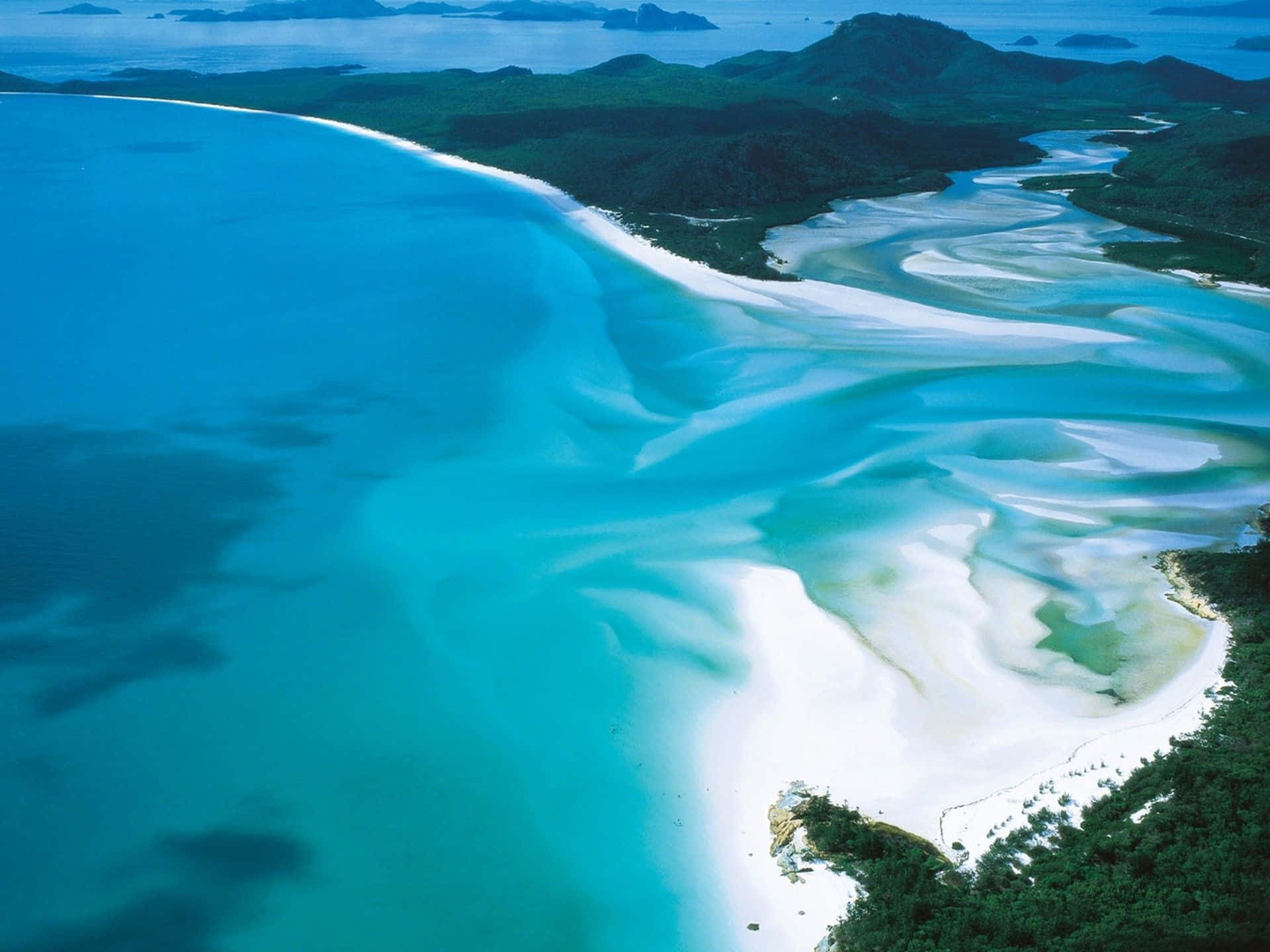 Australia Beach, white sandbar, turquoise waters, Full HD Desktop Wallpaper