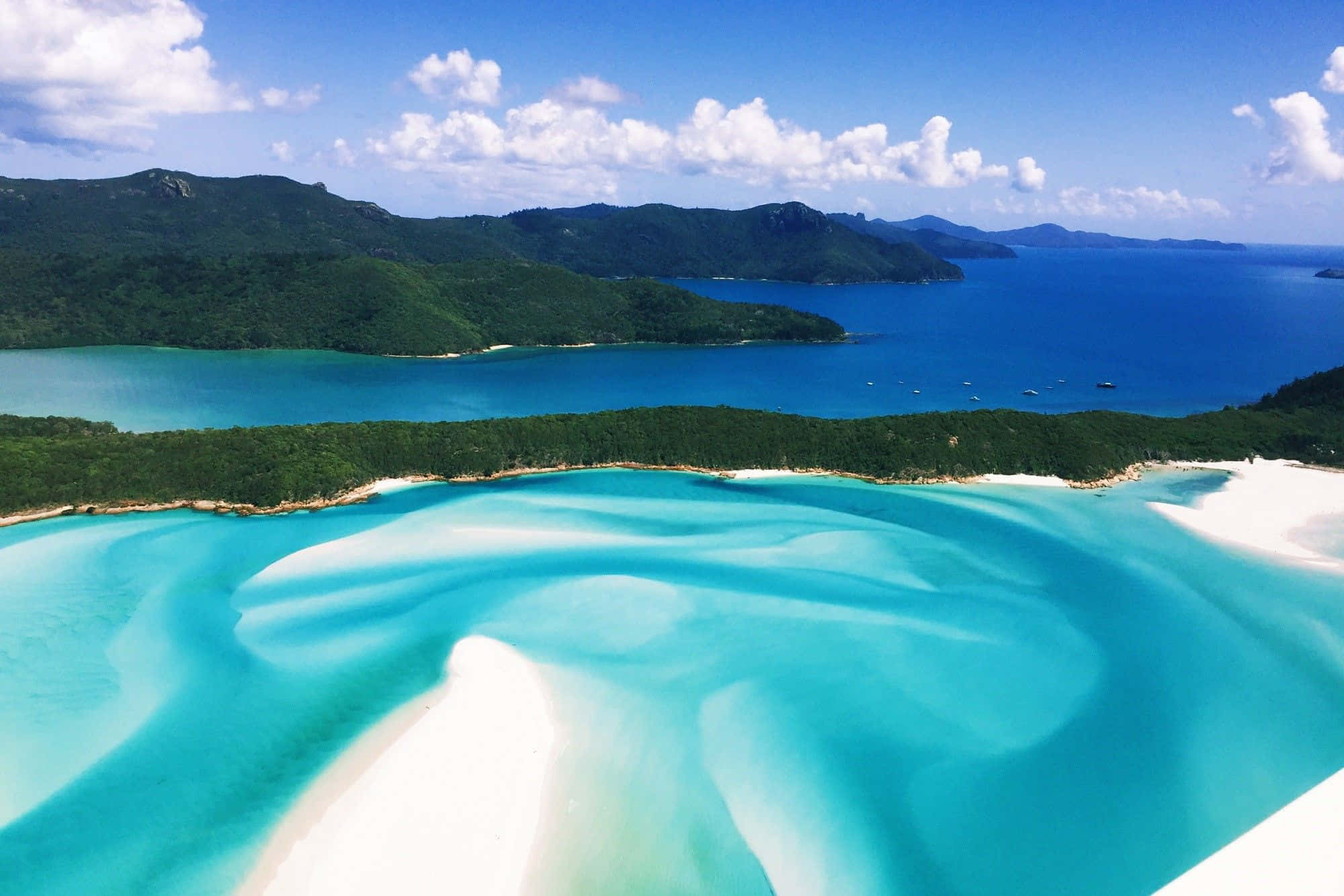 Australia Beach, turquoise lagoon, white sandbanks, Full HD Desktop Wallpaper