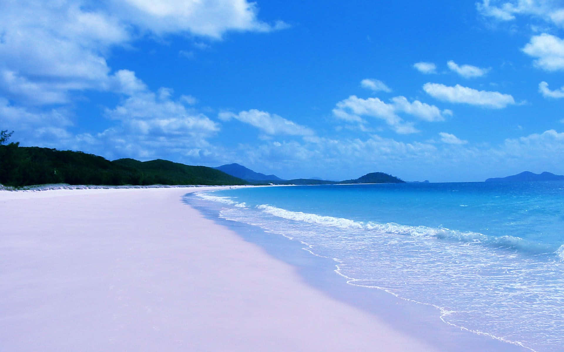 Australia Beach, pink sand beach, turquoise waters, Full HD Desktop Wallpaper