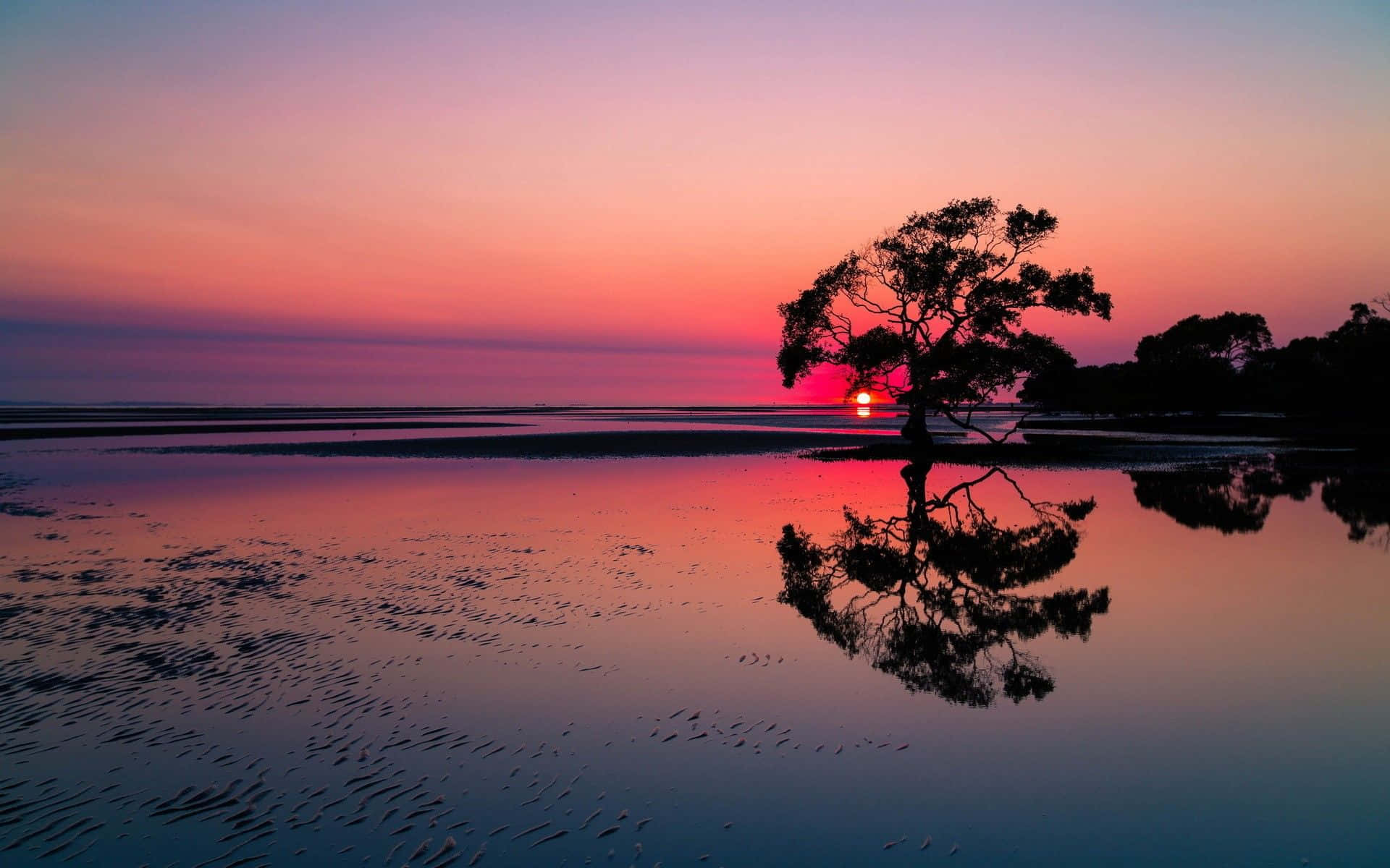 Australia Beach, sunset, pink, Full HD Desktop Wallpaper