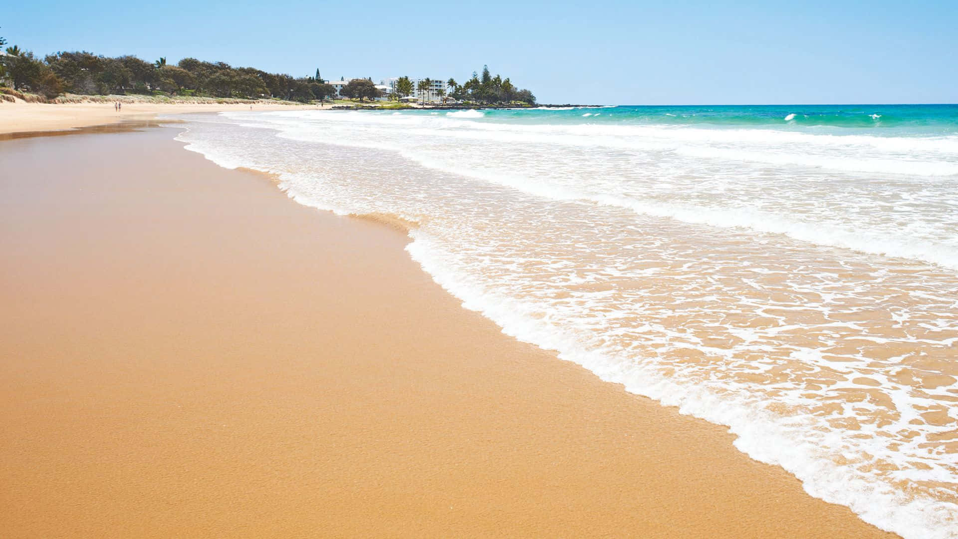 Australia Beach, golden sandy beach, clear blue sky, Full HD Desktop Wallpaper