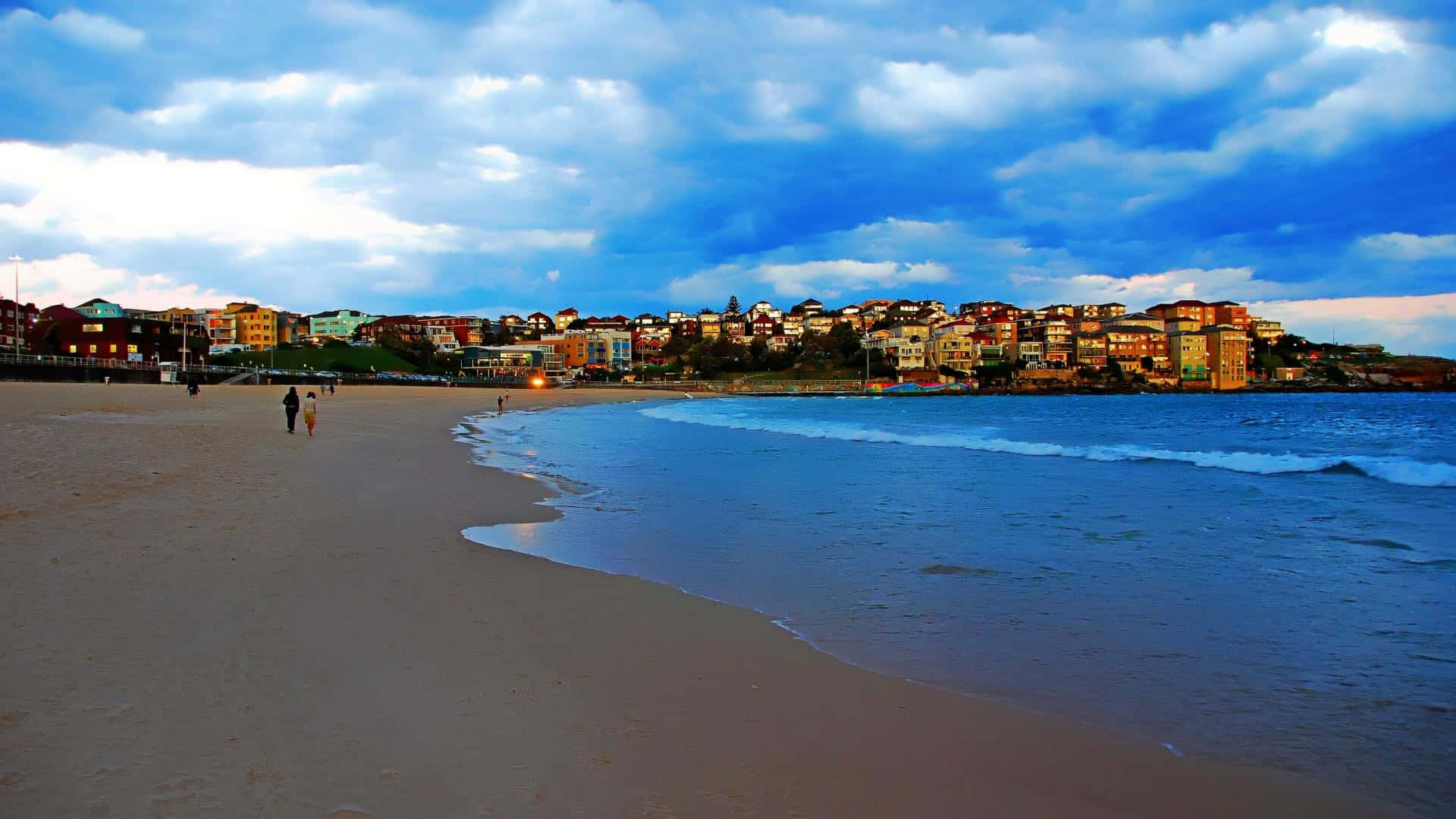 Australia Beach, Sunset, dusk, Full HD Desktop Wallpaper