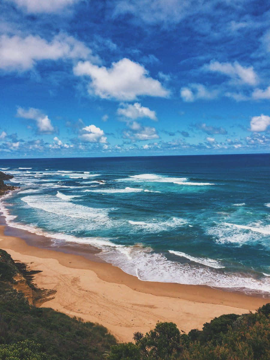 Australia Beach, sunset, turquoise waves, SD Phone Wallpaper
