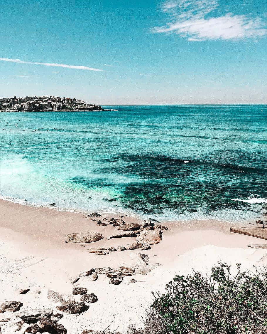 Australia Beach, turquoise ocean, sandy beach, SD Phone Wallpaper