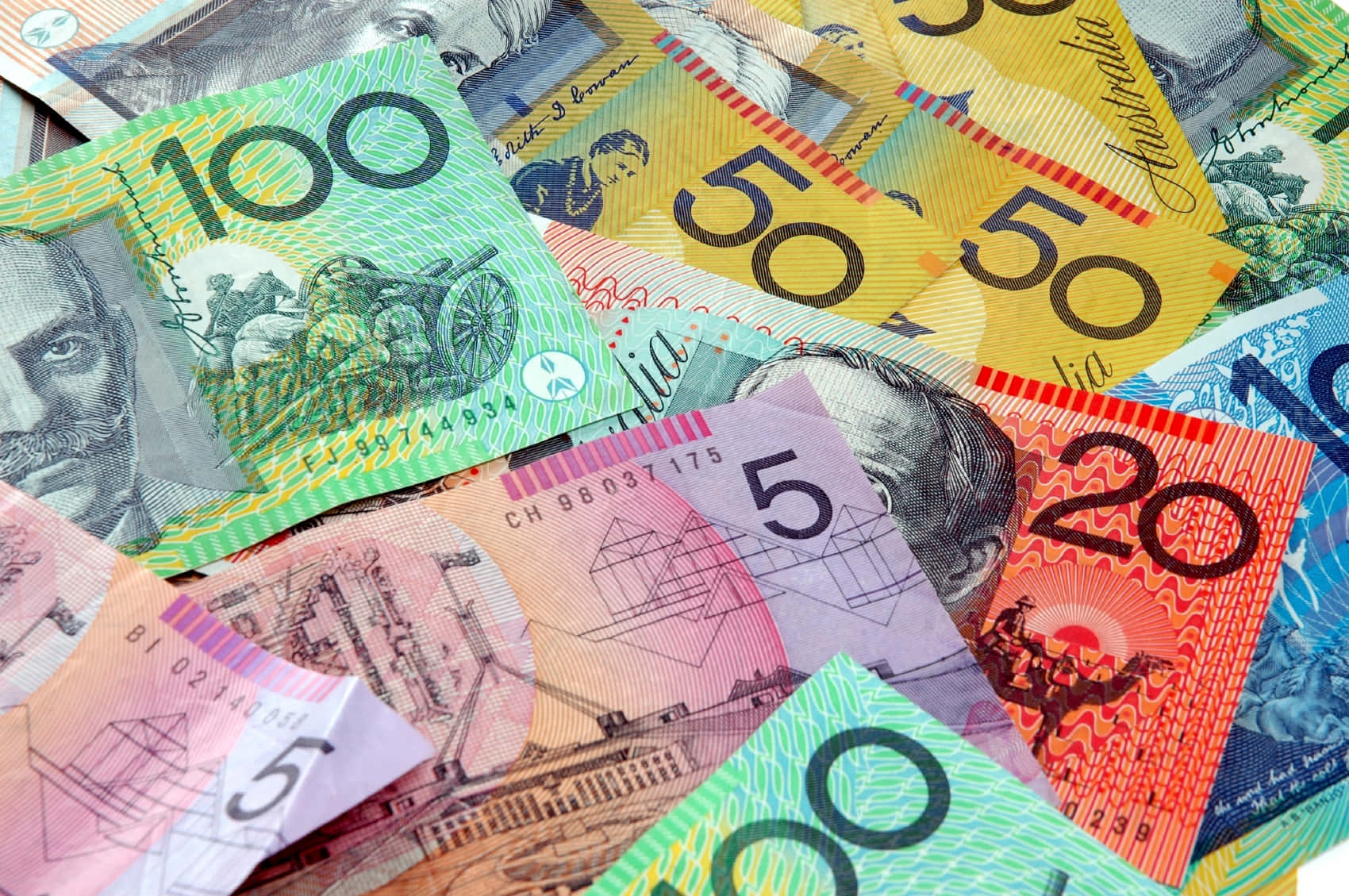 Australian Dollar, 100 dollar bill, 50 dollar bill, HD Desktop Wallpaper