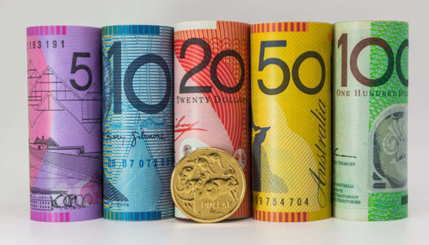 Australian Dollar, gold coin, vibrant colors, HD Desktop Wallpaper