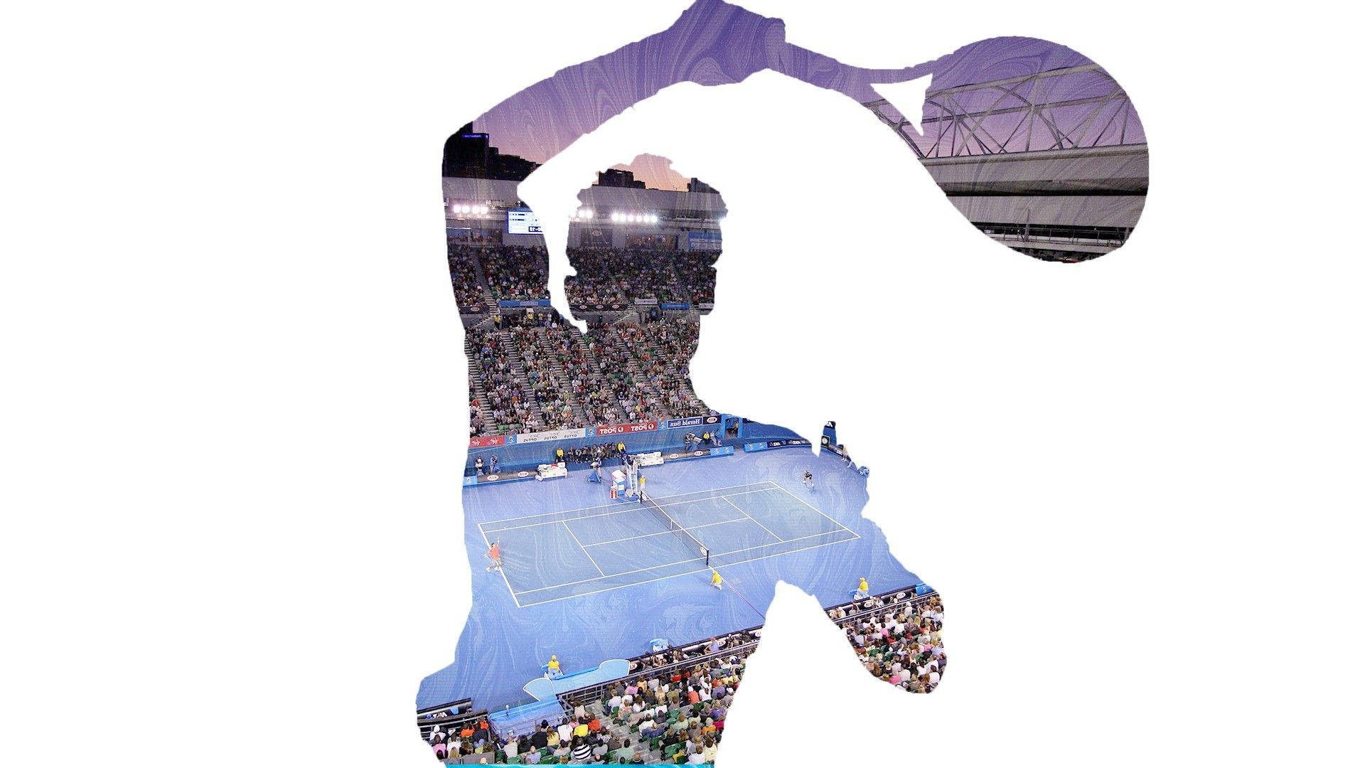 Australian Open, tennis player, silhouette, Full HD Desktop Wallpaper