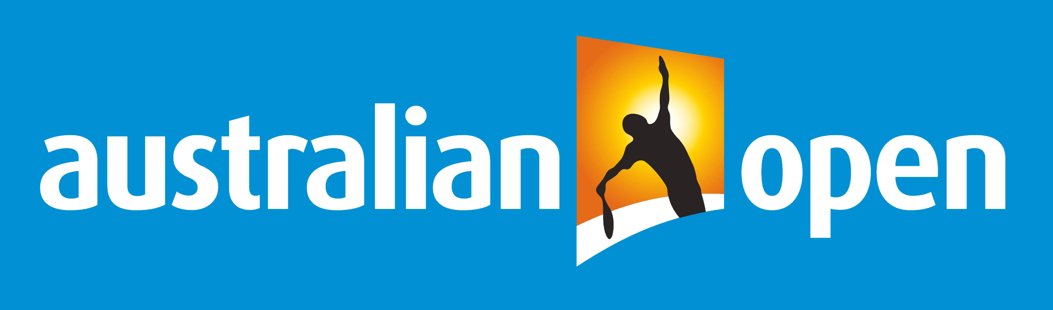 Australian Open, tennis player silhouette, vibrant orange sunburst, 2K Desktop Wallpaper