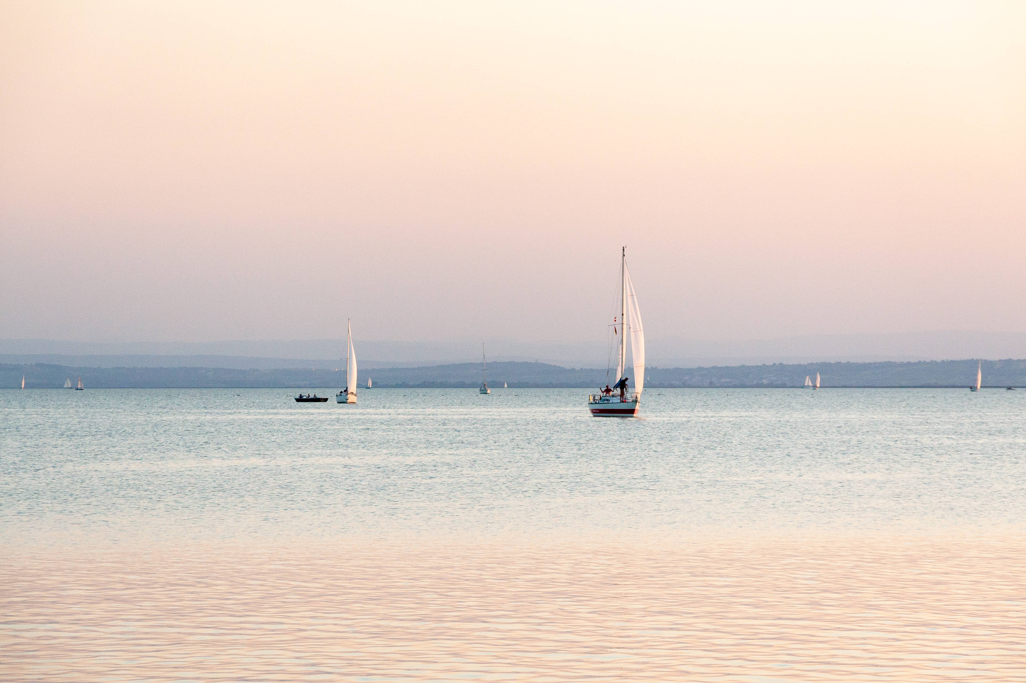 Austria, sailboats, lake, 2K Desktop Wallpaper
