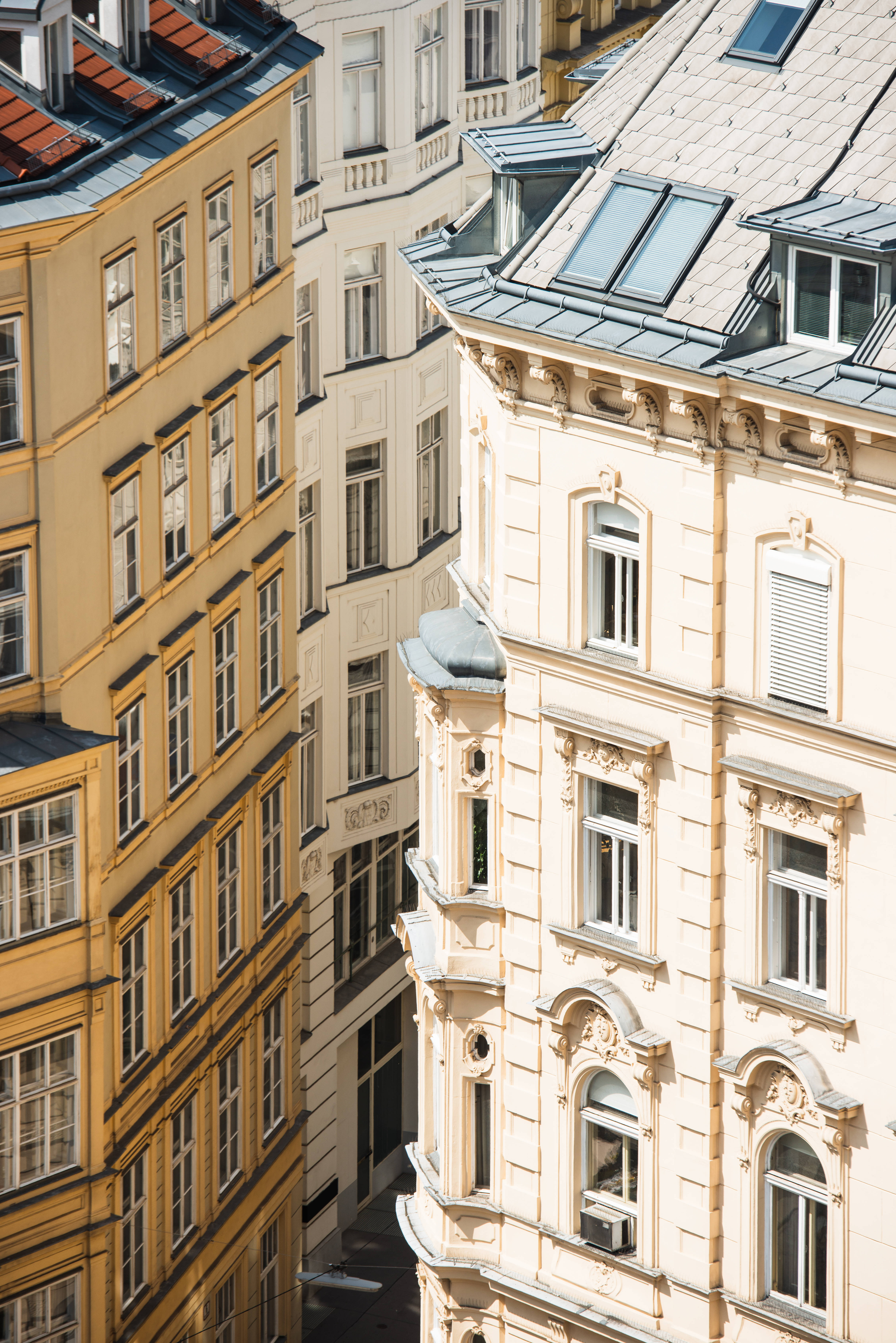 old town buildings, Austria, yellow facades, 5K Phone Wallpaper