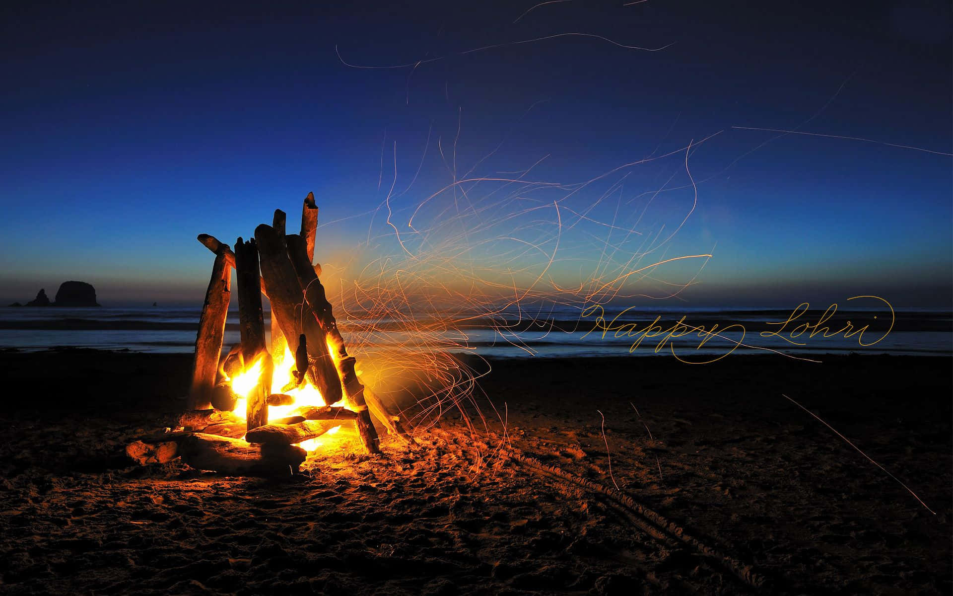 fall bonfire, campfire, sandy beach, Full HD Desktop Wallpaper