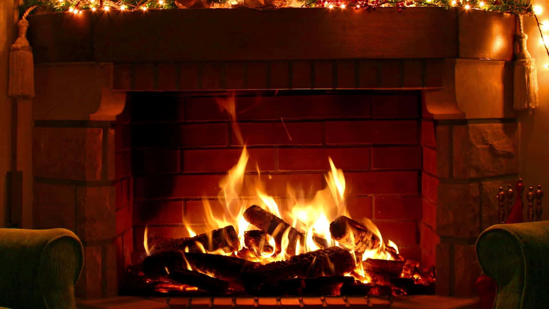 Autumn Fireplace, fireplace, golden light, Full HD Desktop Wallpaper