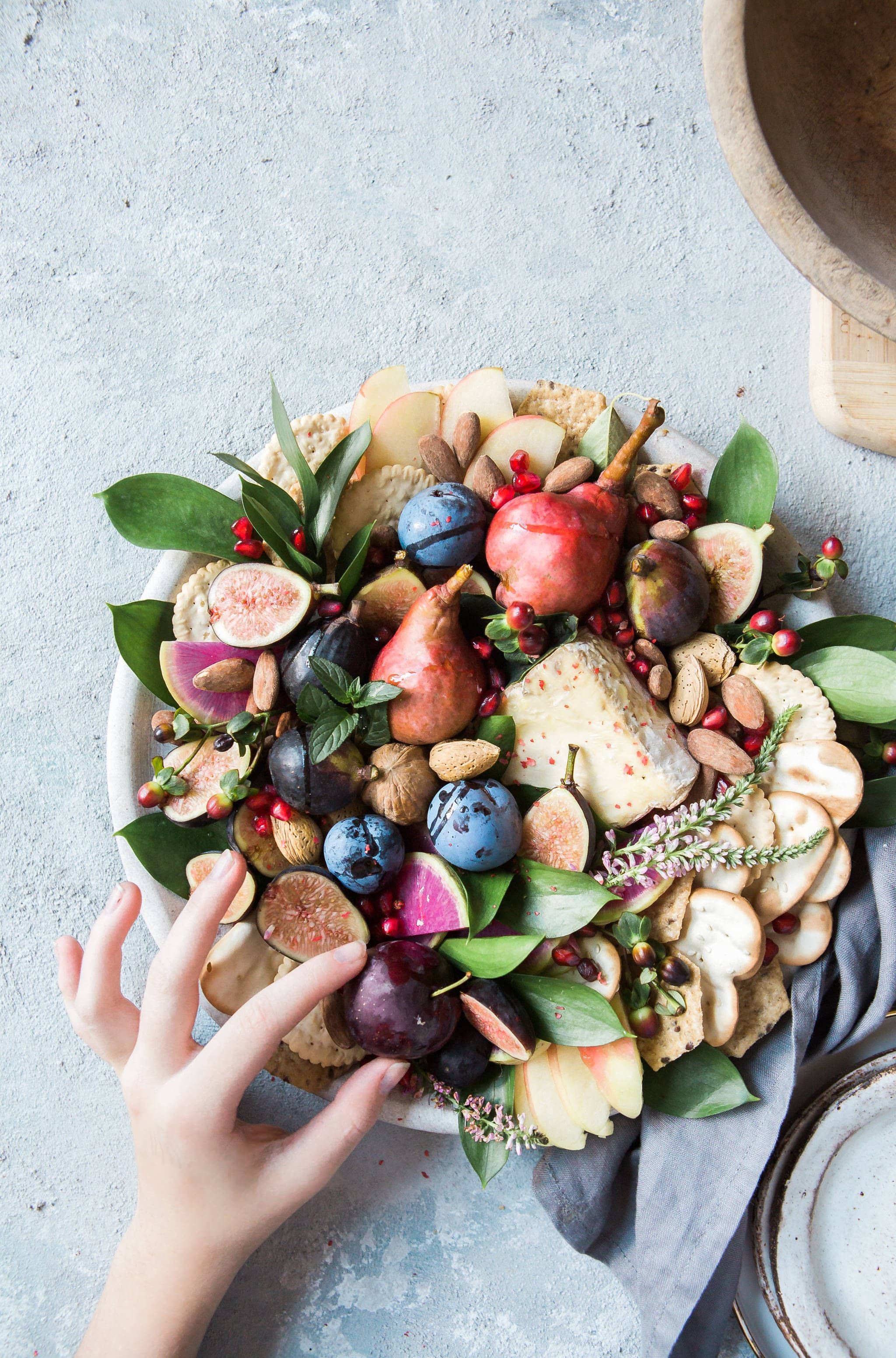 autumn harvest, bowl, plum, 2K Phone Wallpaper