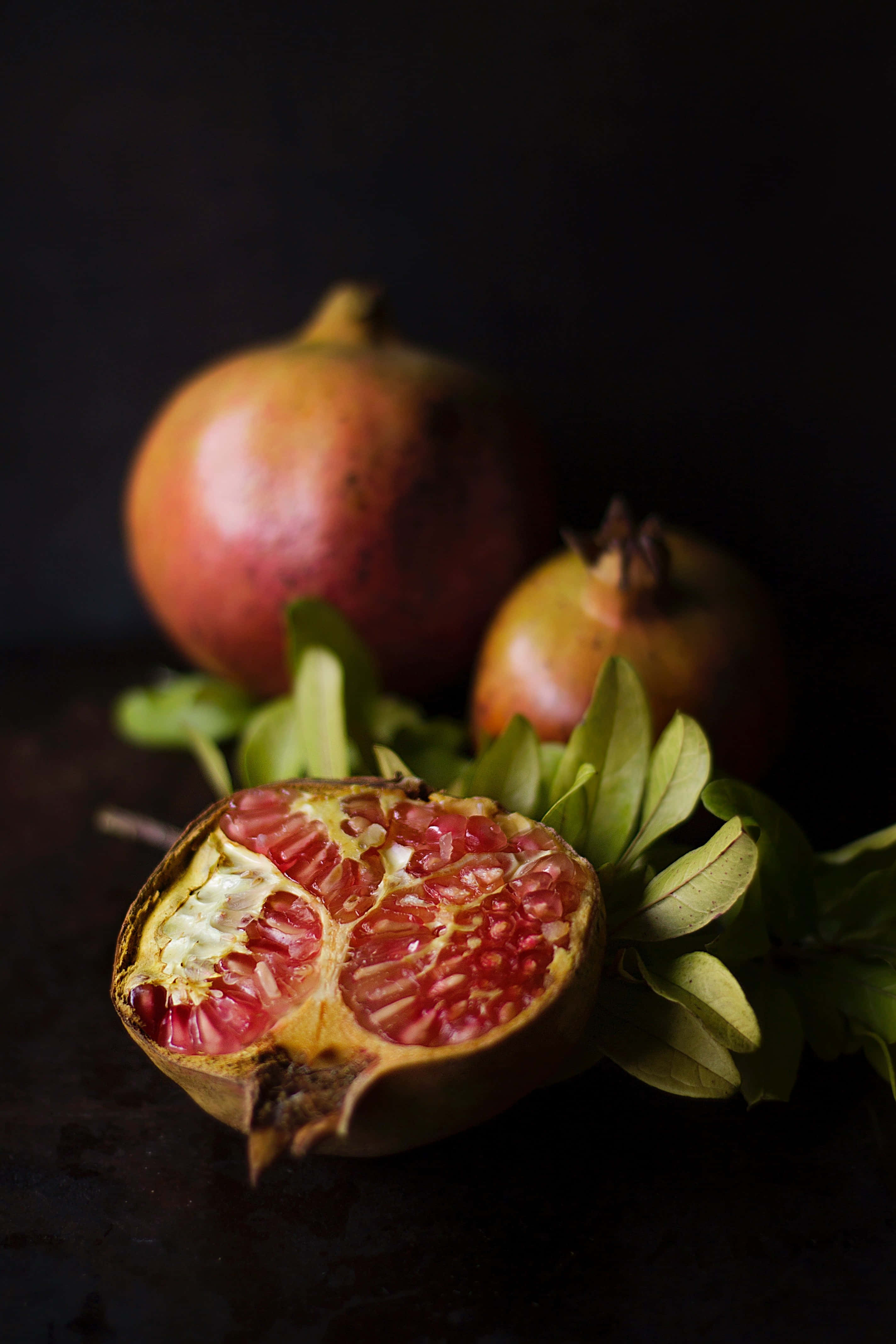 autumn food, pomegranate, red seeds, 4K Phone Wallpaper